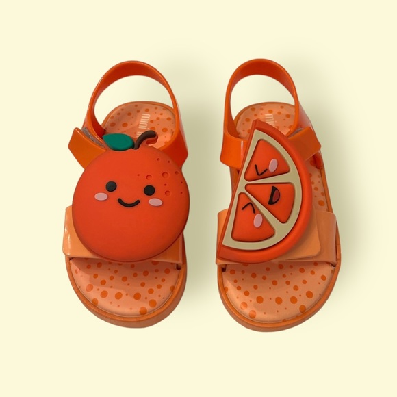 Mini Melissa Children’s Sandals Orange Fruit, Jelly Sandals. - Picture 1 of 5